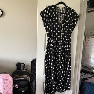 Vintage Australian 36 Polka Dot Black and White Dress